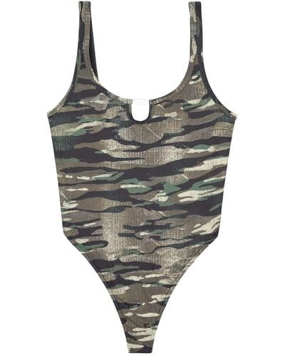 DIESEL Bfsw-ut-body Camouflage-print Swimsuit - Grey