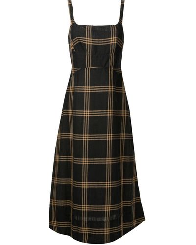 Osklen Check-pattern Maxi Dress - Black