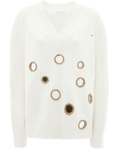 JW Anderson Mirror-detail Sweater - White