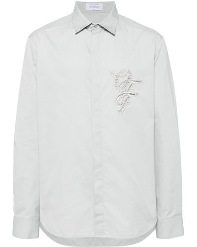 Off-White c/o Virgil Abloh Embroidered-logo cotton shirt - Weiß
