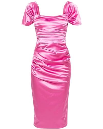 La Petite Robe Di Chiara Boni Satijnen Midi-jurk - Roze