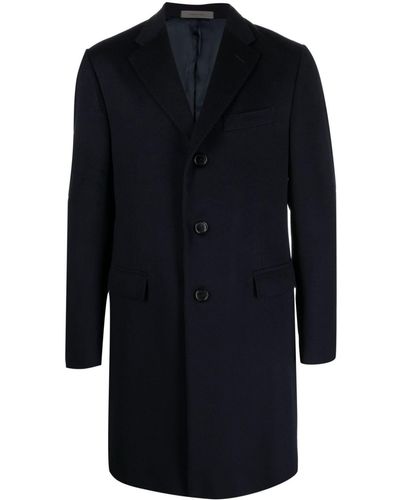 Corneliani Single-breasted Wool Coat - Blue