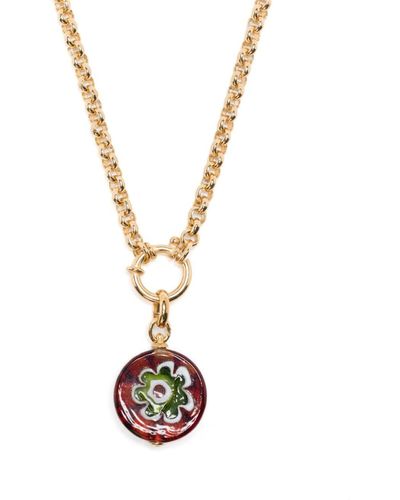 Forte Forte Floral-Pendant Necklace - Metallic