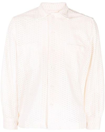 Bode Cut-out Logo-embroidered Shirt - White