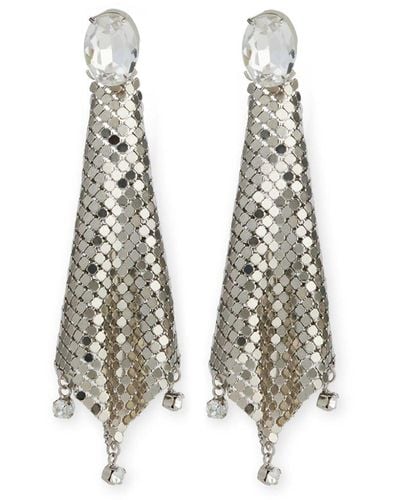 Rabanne Crystal-embellished Chainmail Drop Earrings - White