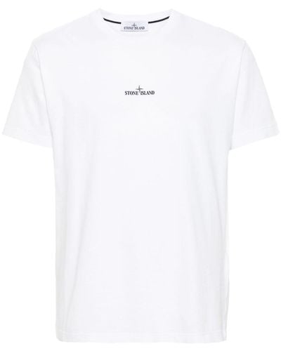Stone Island Logo-print Cotton T-shirt - White