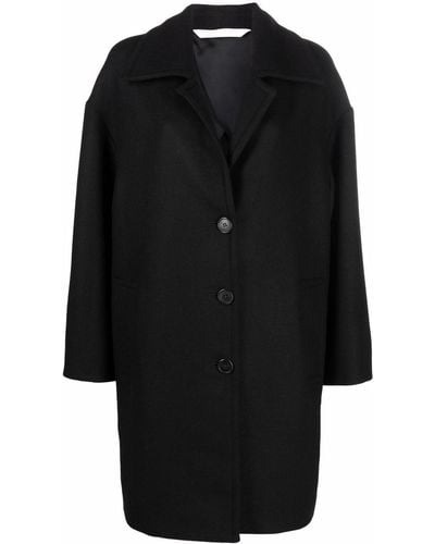 Palm Angels Black Wool-blend Single-breasted Coat