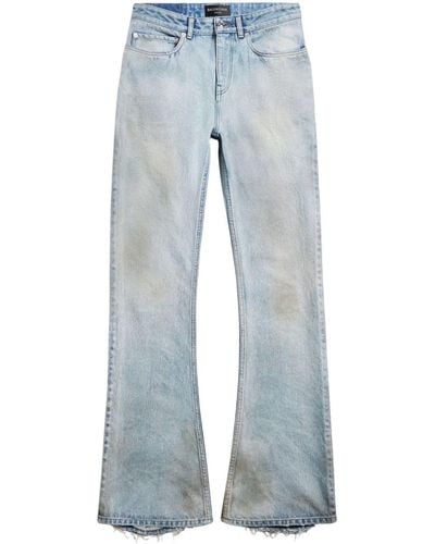 Balenciaga Jeans svasati con effetto vissuto - Blu