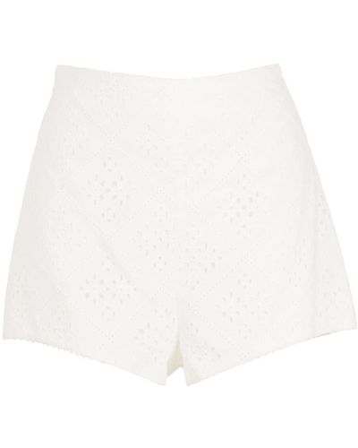 Martha Medeiros Broderie Anglaise Shorts - Wit