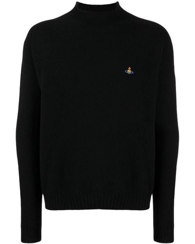 Vivienne Westwood Orb-embroidery Merino-cashmere Sweater - Black