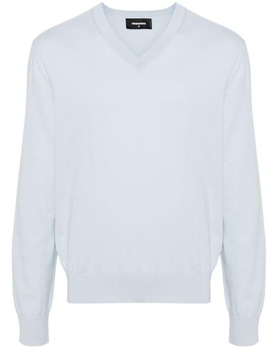 DSquared² Pullover mit V-Ausschnitt - Weiß