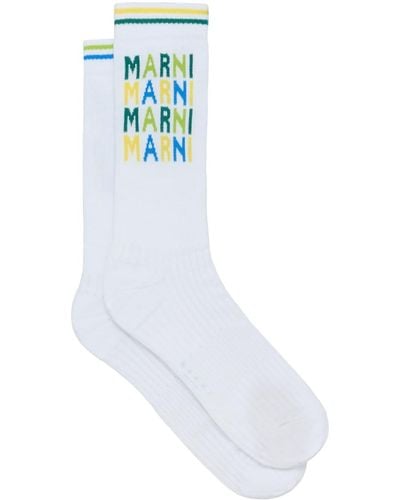 Marni Logo-intarsia Ankle Socks - White