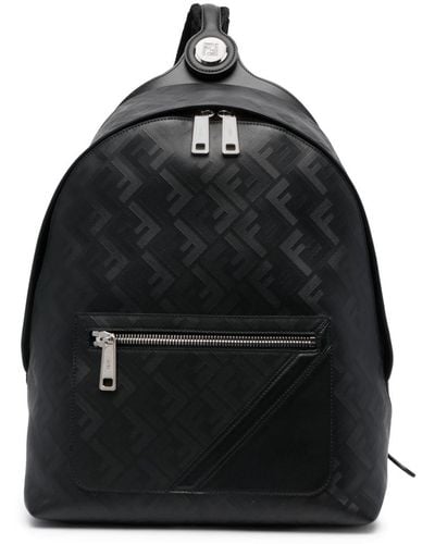 Fendi Chiodo Shadow Leather Backpack - Black
