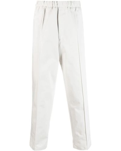 Jil Sander Elasticated-waist Straight-leg Pants - White