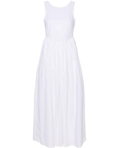 Emporio Armani Flared Cotton Maxi Dress - White