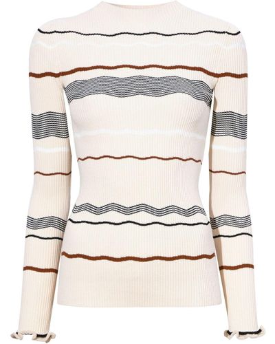 Proenza Schouler Striped Ribbed Sweatshirt - Natural