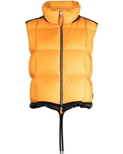 Moncler Kart Logo-patch Padded Vest - Yellow