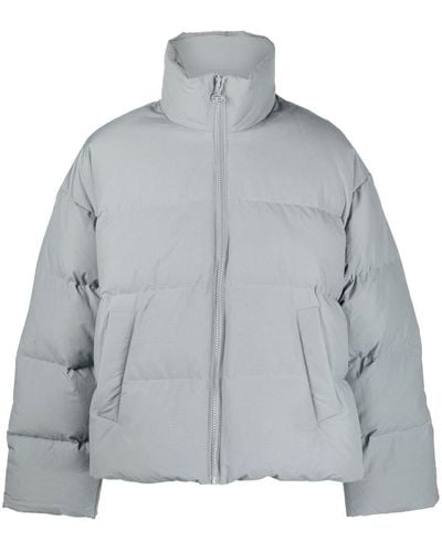 DIESEL W-oval Debossed-logo Puffer Jacket - Gray