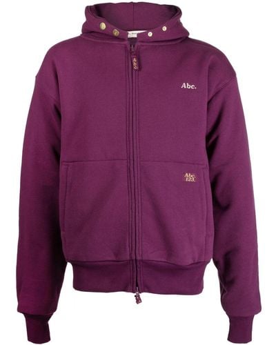 Advisory Board Crystals Logo-patch Cotton-blend Hoodie - Purple