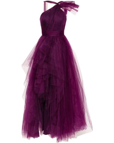 Gemy Maalouf Asymmetric Tulle Gown - Purple