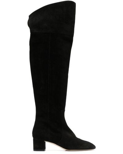 Aeyde Letizia Over-the-knee Suede Boots - Black
