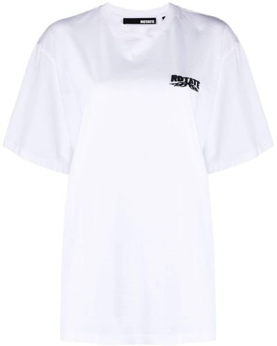 ROTATE BIRGER CHRISTENSEN Enzyme Logo-embroidered T-shirt - White
