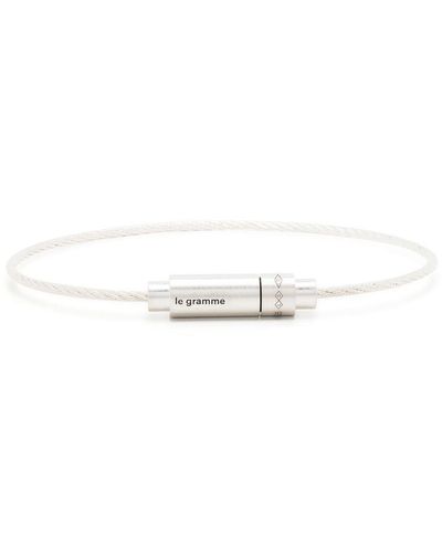 Le Gramme 9g Cable Triptych Bracelet - White