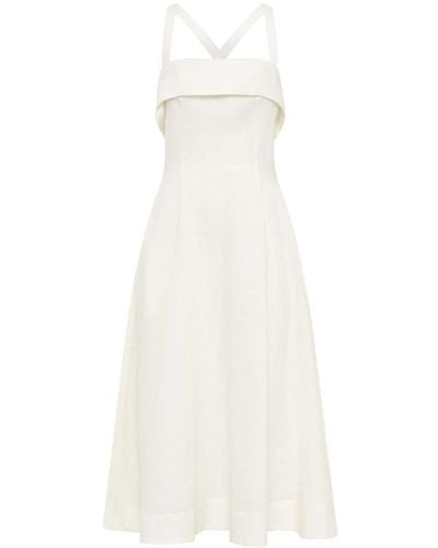 Nicholas Carmellia Kleid aus Leinen - Weiß