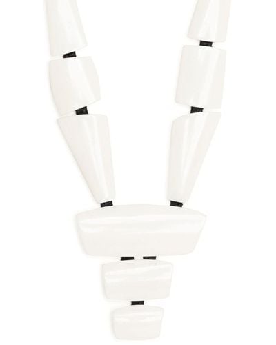 Monies Collier long à design asymétrique - Blanc