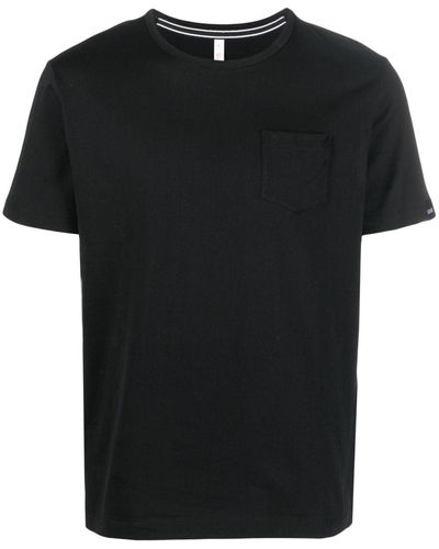 Sun 68 T-shirt Met Opgestikte Zak - Zwart