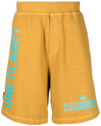 DSquared² Pantalones cortos de deporte con logo estampado - Naranja