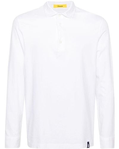 Drumohr Langärmeliges Poloshirt aus Jersey - Weiß