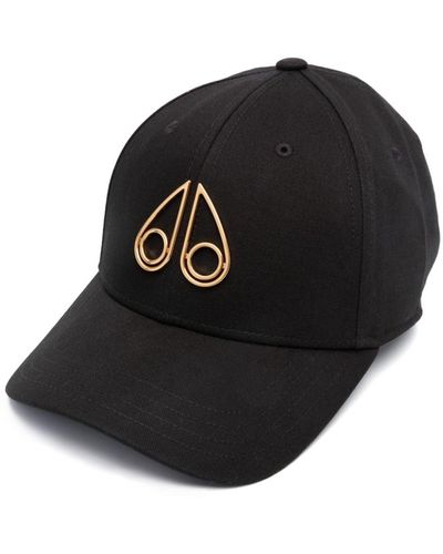 Moose Knuckles Gorra con placa del logo - Negro