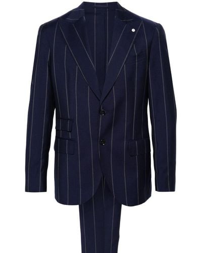 Luigi Bianchi Striped single-breasted suit - Blau