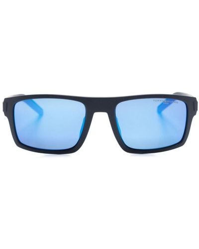 Tommy Hilfiger Eckige Sonnenbrille mit Logo - Blau