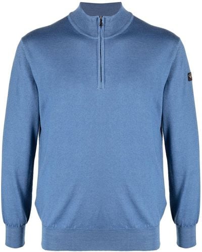Paul & Shark Wool Half-zip Sweater - Blue