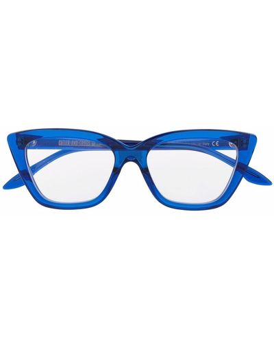 Cutler and Gross Transparente Brille mit eckigem Gestell - Blau