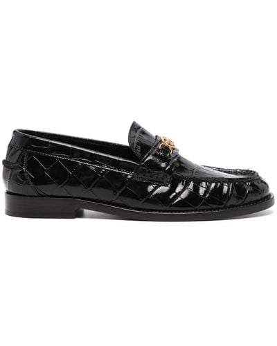 Versace Meudsa Loafer mit Kroko-Effekt - Schwarz