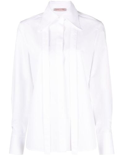 Valentino Garavani Scarf-detail Cotton Poplin Shirt - White