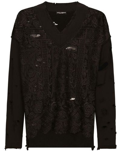 Dolce & Gabbana Tulen Sweater Met Borduurwerk - Zwart