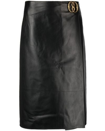 Bally Leather Midi Skirt - Black