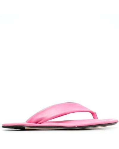 BY FAR Dasha Leather Flip Flops - Pink