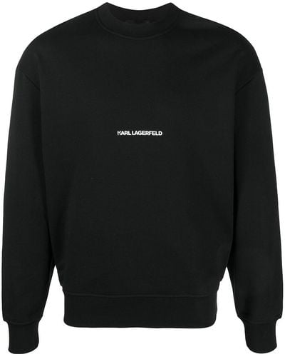 Karl Lagerfeld Logo-print Crew Neck Sweatshirt - Black