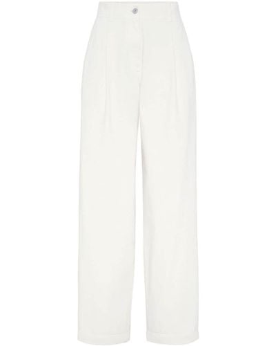 Brunello Cucinelli Weite Jeans - Weiß