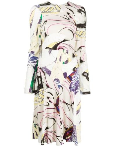 Stella McCartney Kleid mit grafischem Print - Weiß