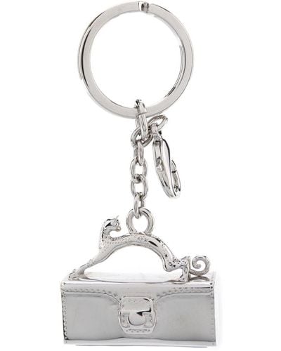 Lanvin Pencil Cat Charm Keyring - White