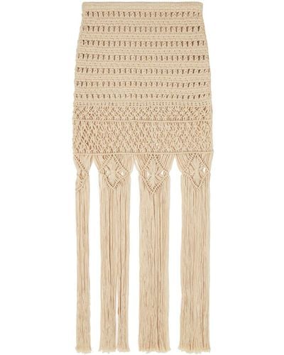 Alanui A Love Letter To India Crochet Skirt - Natural