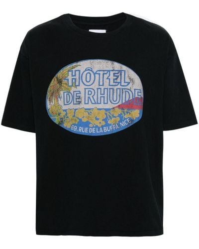 Rhude Dimora T-Shirt aus Baumwolle - Schwarz