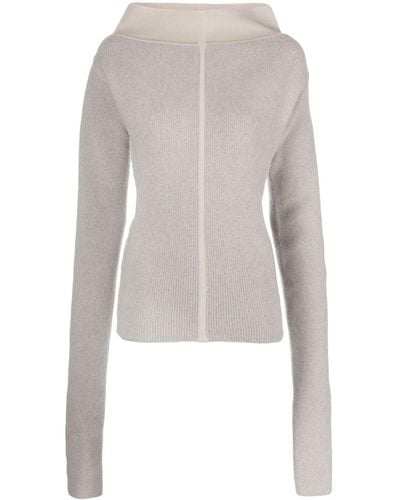 Rick Owens High-neck Extra Long-sleeves Sweater - White