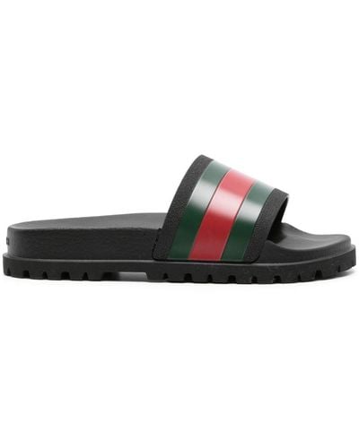 Gucci Herren Sabot-Sandale Aus Schwarzem Gummi